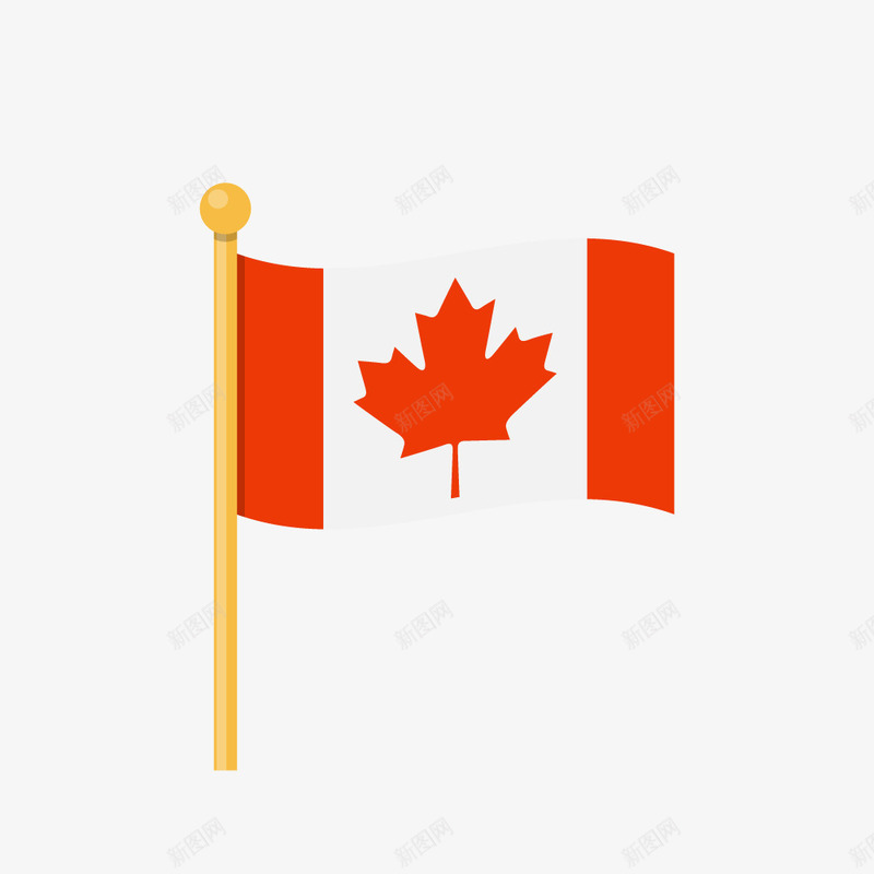 加拿大国旗旗帜png免抠素材_新图网 https://ixintu.com 加拿大 国旗 扁平化 旗帜