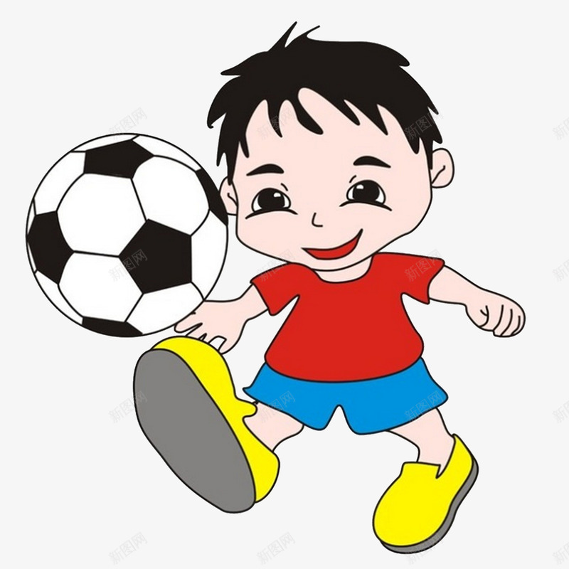 踢足球玩耍的小男孩png免抠素材_新图网 https://ixintu.com 玩耍 男孩 足球 踢足球 运动小男孩