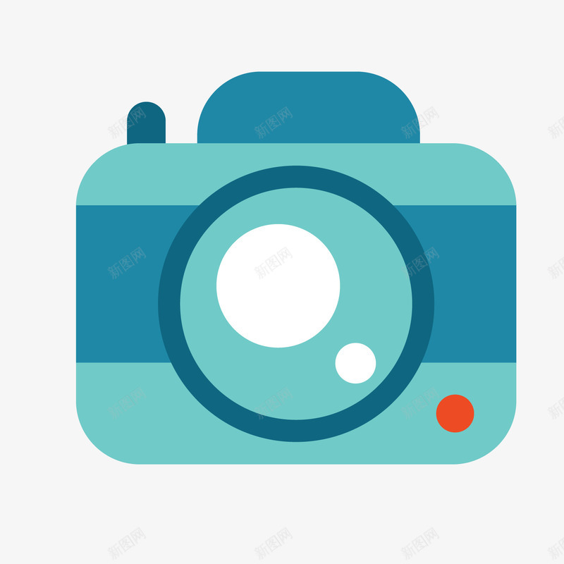 蓝色数码照相机png免抠素材_新图网 https://ixintu.com 数码产品 照相机 背景装饰 蓝色相机
