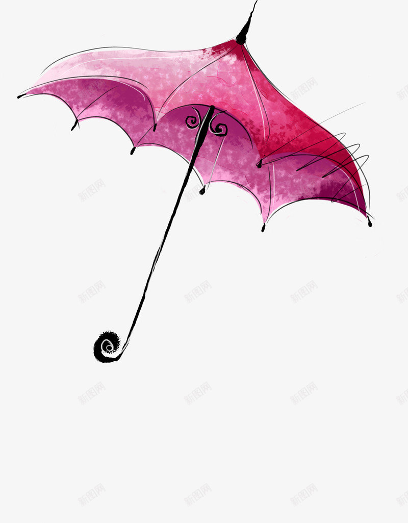 手绘时尚创意雨伞png免抠素材_新图网 https://ixintu.com 创意 时尚 雨伞