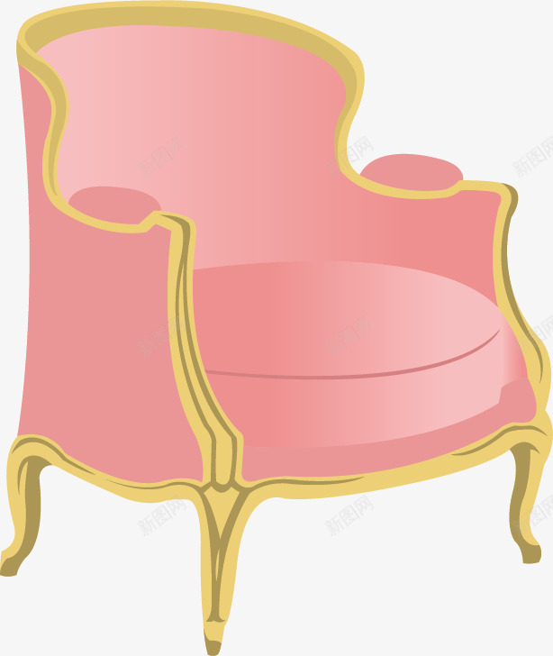 手绘欧式沙发png免抠素材_新图网 https://ixintu.com 手绘 欧式沙发 粉色