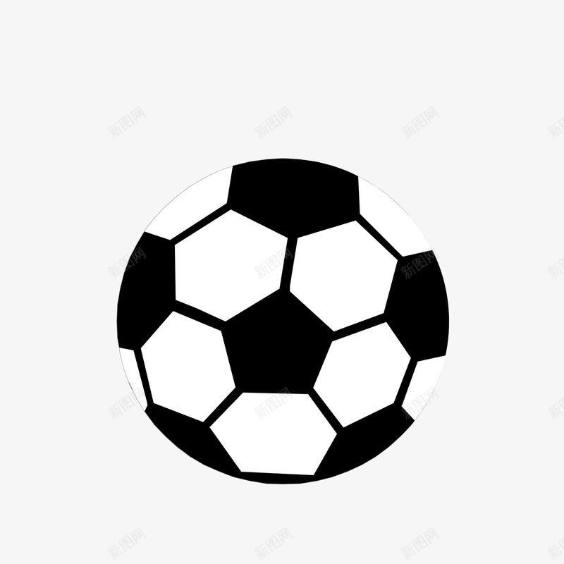 简笔手绘一颗黑白足球png免抠素材_新图网 https://ixintu.com 一颗球 球类运动 足球简笔画 黑白圆球 黑白足球