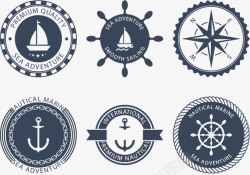 航海标志深蓝色海军徽章高清图片