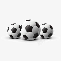 三个足球3D足球矢量图高清图片
