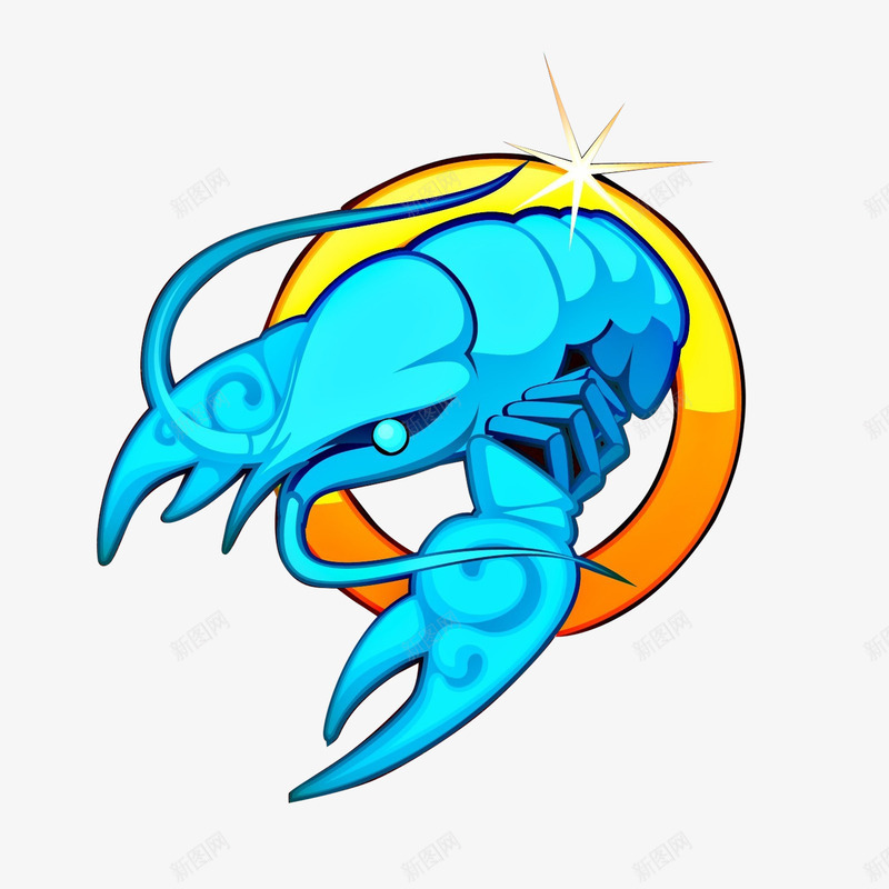 创意龙虾标志png免抠素材_新图网 https://ixintu.com 创意标志 水产 蓝色