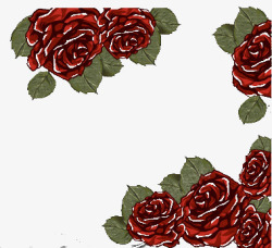 简单花框合集红色玫瑰方框高清图片