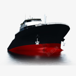 红黑色轮船素材