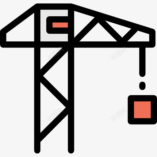 鹤图标png_新图网 https://ixintu.com 升降机 房地产 施工 起重机 钩