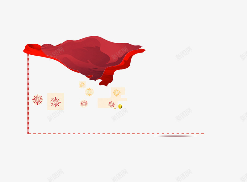 红色飘旗装饰图png免抠素材_新图网 https://ixintu.com 旗帜 红色 装饰图 飘扬 飘旗