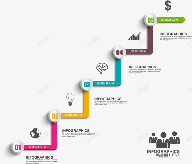 PPT创意步骤图表png免抠素材_新图网 https://ixintu.com PPT素材 免费下载 分类流程图 步骤图表