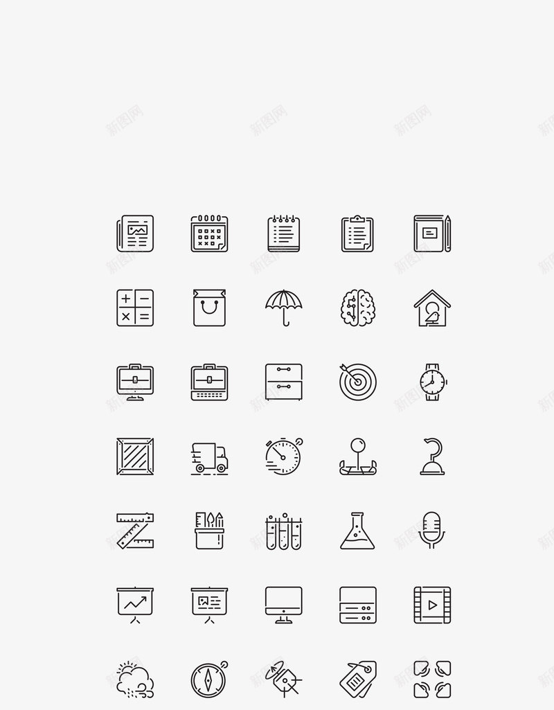 灰色简笔日常用品集合矢量图图标eps_新图网 https://ixintu.com 日常用品集合 灰色日常用品 矢量日常用品 简笔 矢量图