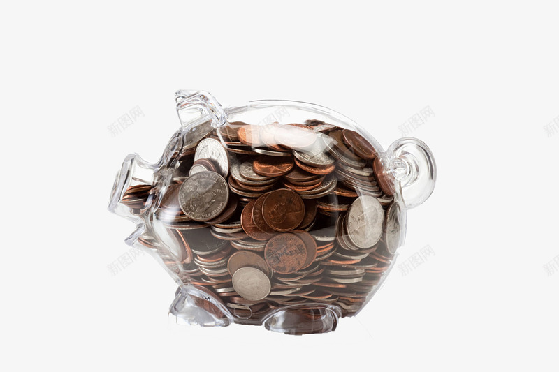 透明的存钱罐png免抠素材_新图网 https://ixintu.com 创意 存钱罐 小猪 硬币 简约 经典 透明 金币
