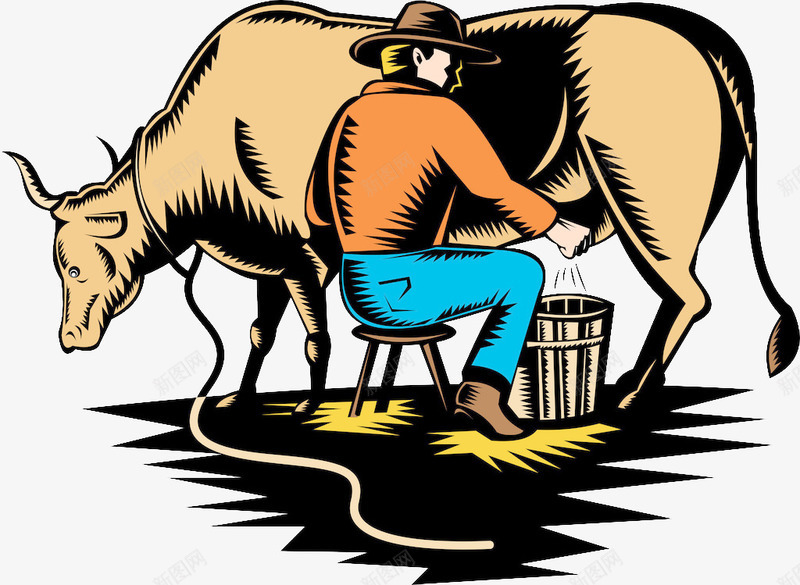 挤奶工人png免抠素材_新图网 https://ixintu.com 国外创意素材 奶牛 奶牛场 挤奶 挤奶工 挤奶工人 挤牛奶 牧场 矢量素材