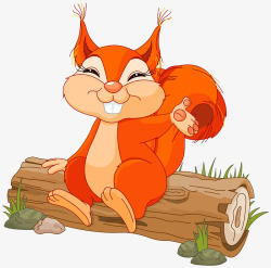 锻呜悓鏉鹃紶坐在木头上的松鼠高清图片
