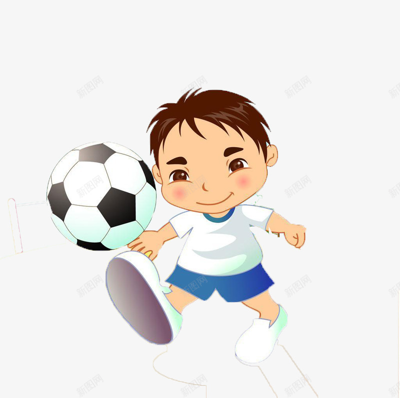 跟我来踢球png免抠素材_新图网 https://ixintu.com 卡通 足球 运动 锻炼身体