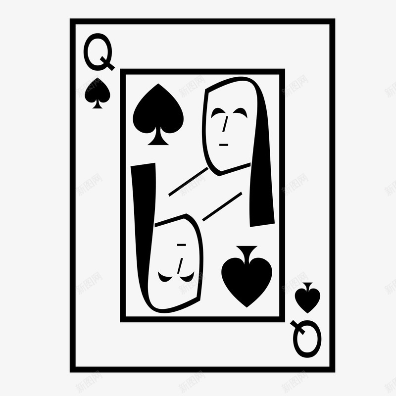 扑克牌上的头像图标png_新图网 https://ixintu.com PNG素材 休闲 扑克牌 黑色