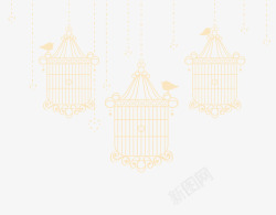 鸟笼免费素材清新简约鸟笼造型装饰图案高清图片