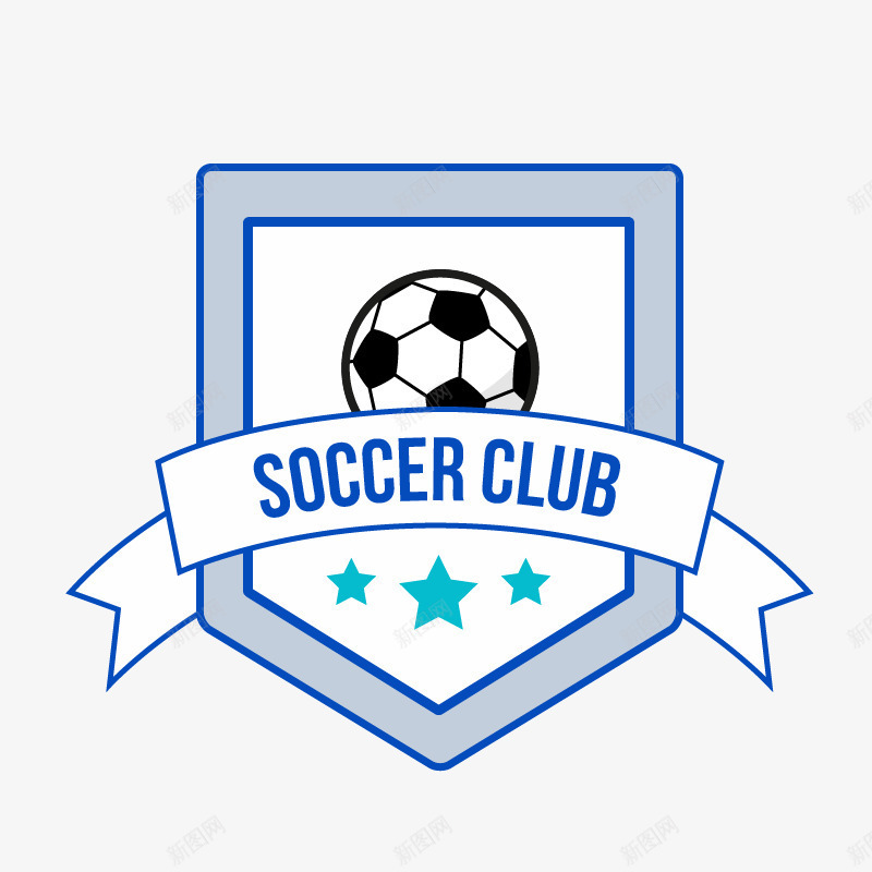 蓝色足球俱乐部标签png免抠素材_新图网 https://ixintu.com 俱乐部标志 足球俱乐部 足球标签