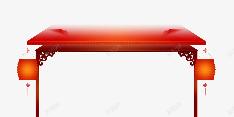 红色桌子png免抠素材_新图网 https://ixintu.com 桌 红 装饰 顶部