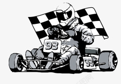 方程式赛车赛车旗帜素描图案矢量图高清图片