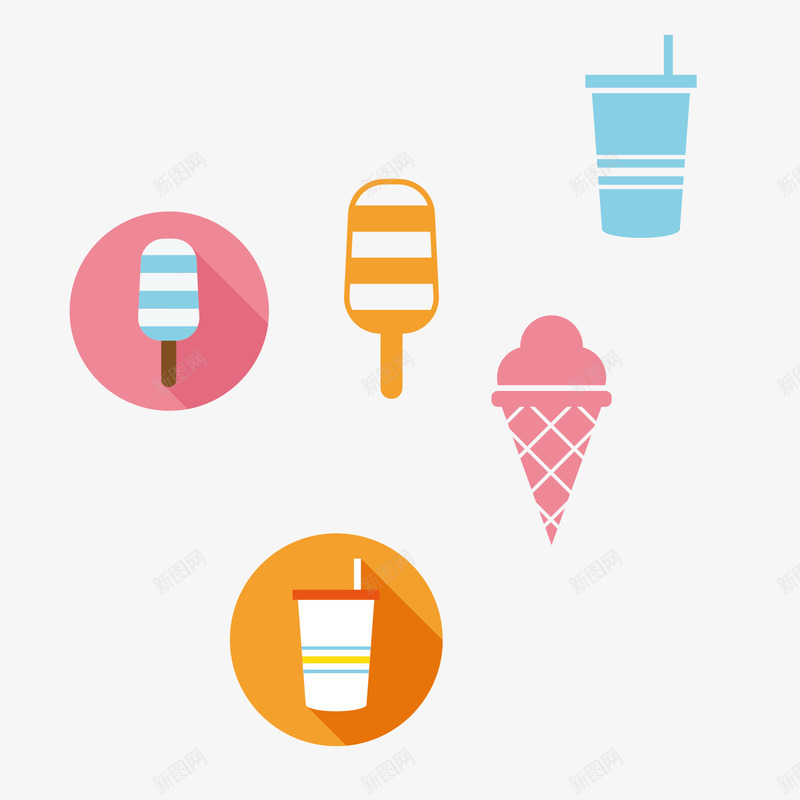 美味的冰淇淋雪糕等甜品矢量图eps免抠素材_新图网 https://ixintu.com 冰淇淋 甜品 矢量素材 素材 美味 雪糕 矢量图