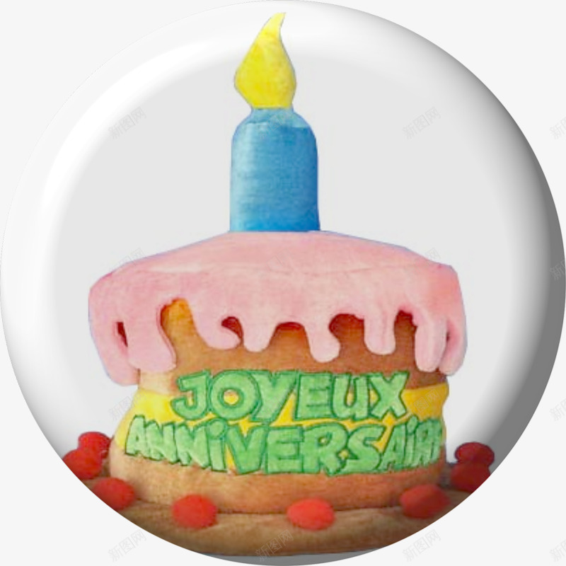 卡通手绘生日蛋糕装饰png免抠素材_新图网 https://ixintu.com 甜品 立体 蓝色蜡烛 蛋糕