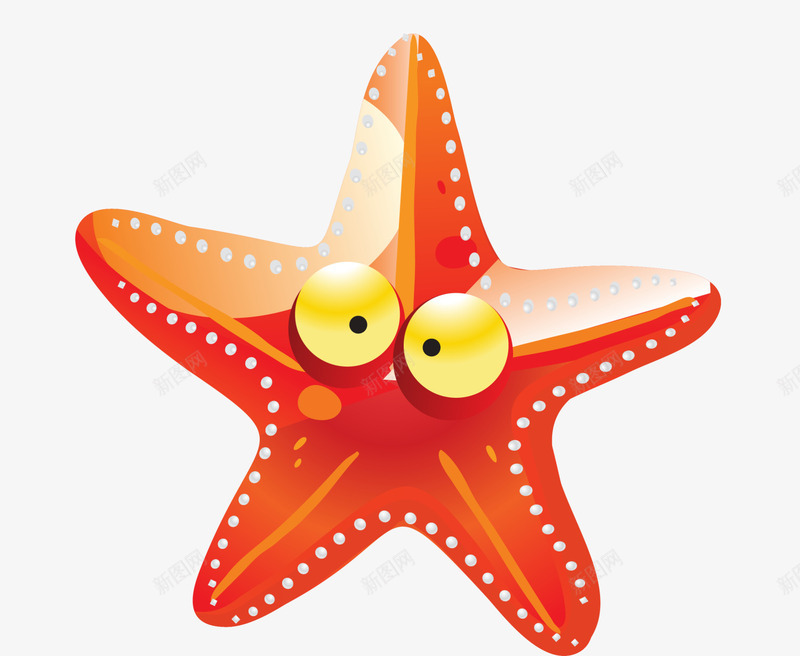 橙色卡通海星png免抠素材_新图网 https://ixintu.com 卡通星星 大海 橙色海星 海洋生物 清新海星 装饰图案