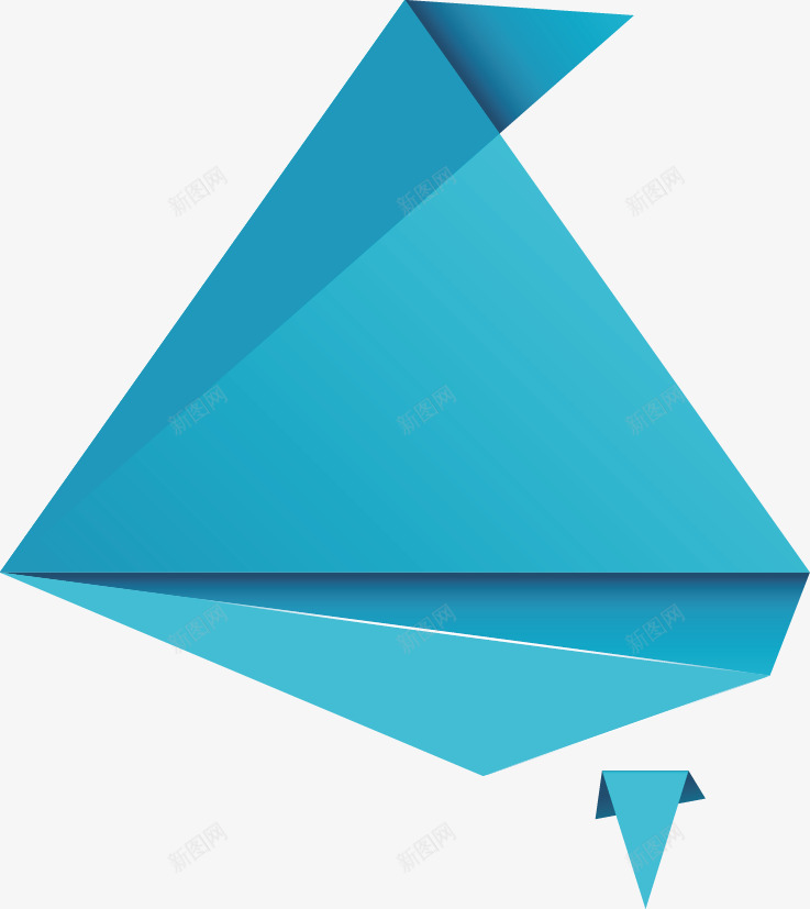 折纸装饰矢量图ai免抠素材_新图网 https://ixintu.com 折纸 折纸形状 折纸艺术 蓝色 矢量图