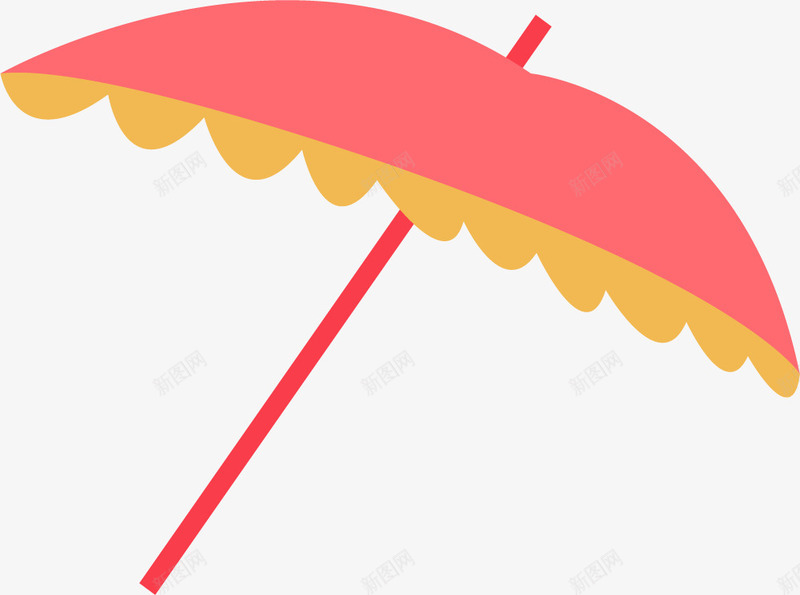红色卡通遮阳伞png免抠素材_新图网 https://ixintu.com 免抠PNG 卡通 海边 红色 装饰图案 遮阳伞 雨伞