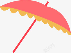 红色卡通遮阳伞素材