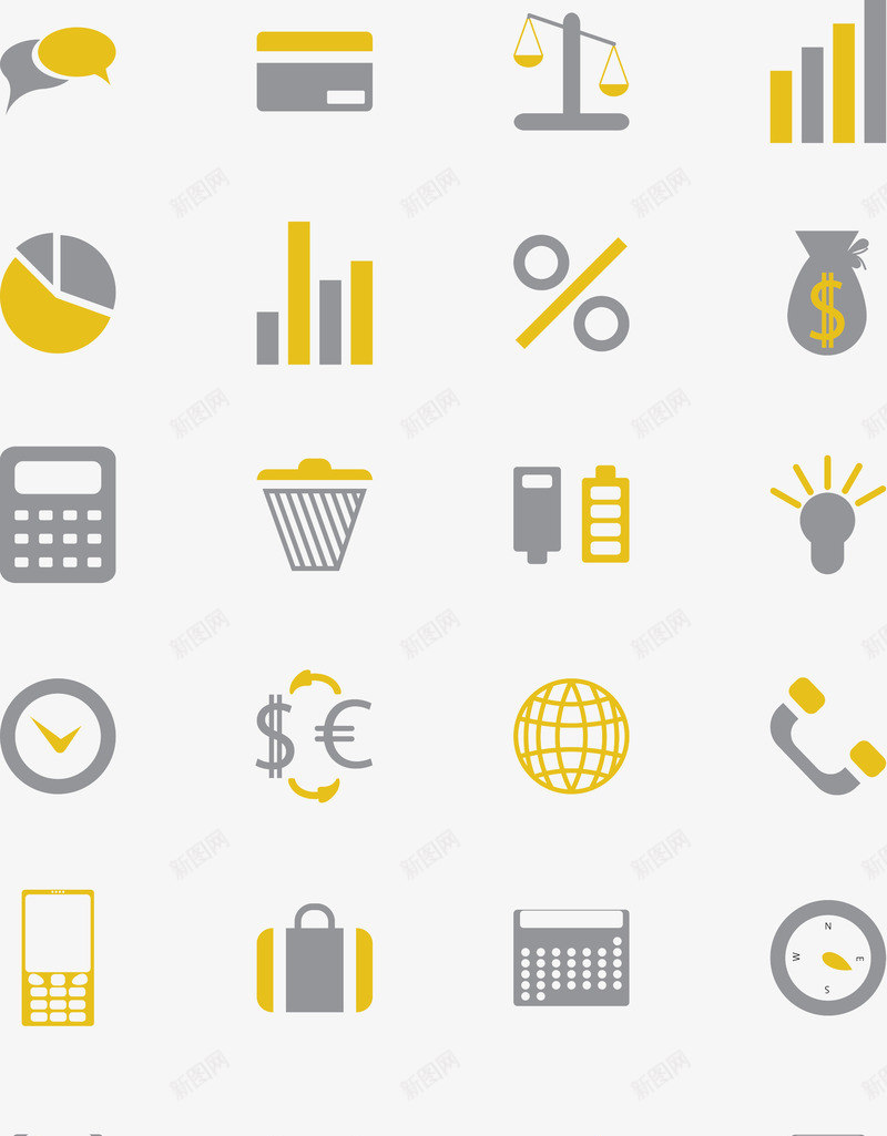 商业和金融图标矢量图ai_新图网 https://ixintu.com 手机 短信 金钱 矢量图