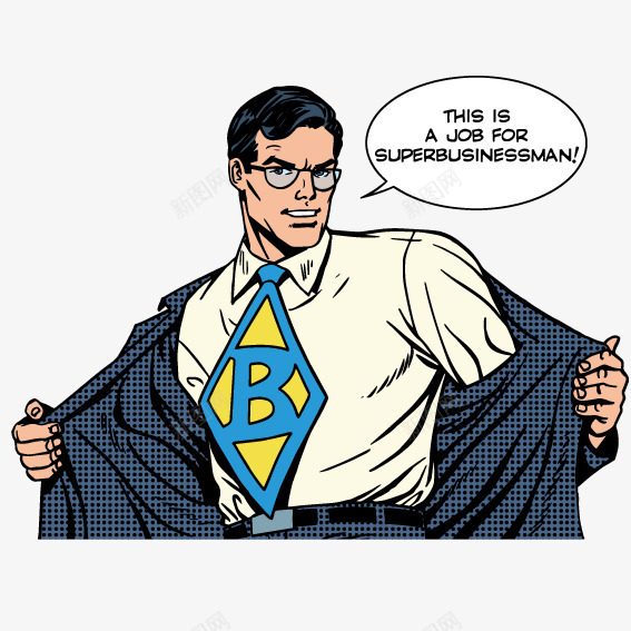 打领带的超人png免抠素材_新图网 https://ixintu.com 西装 超人 领带