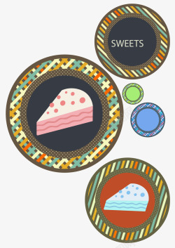 蛋糕甜点插画AI矢量图素材