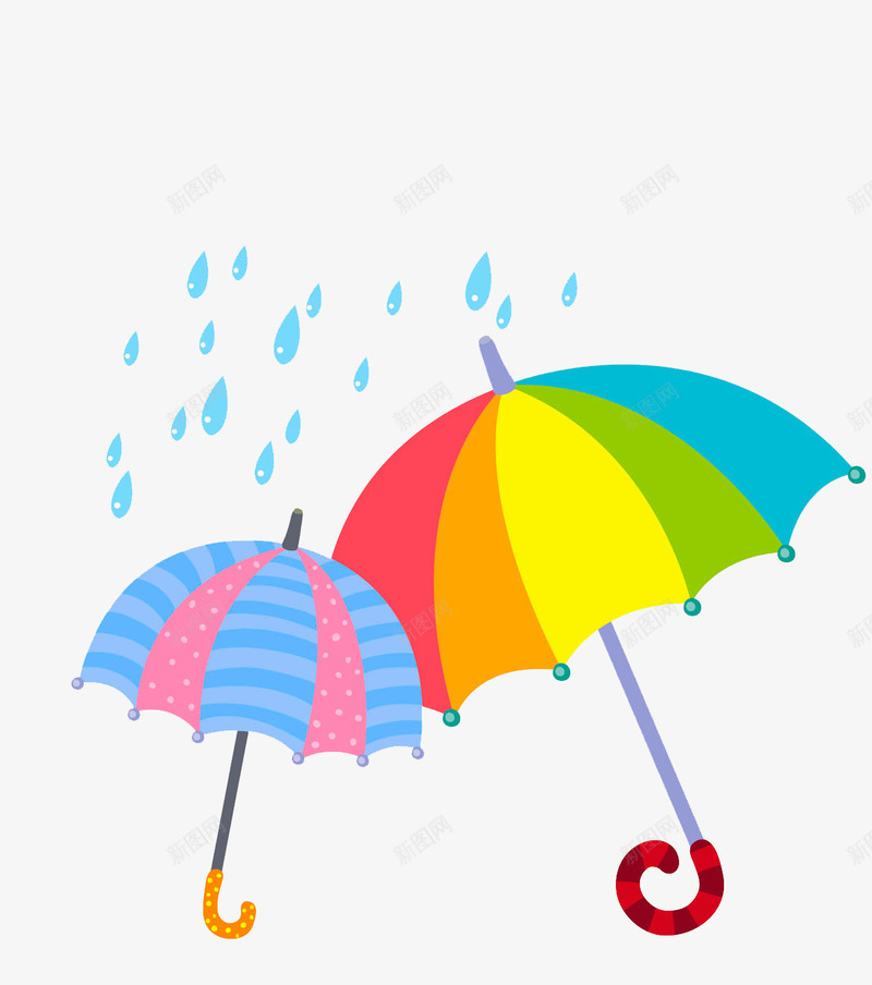 手绘可爱卡通雨伞插图png免抠素材_新图网 https://ixintu.com 下雨天 卡通 可爱 手绘 雨伞插图 雨具 雨滴