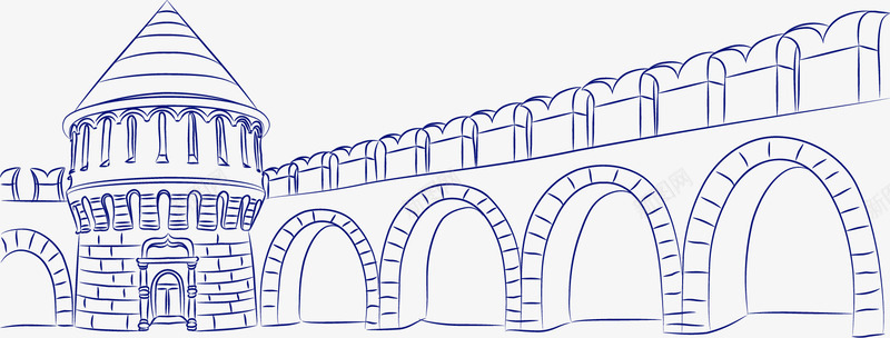 手绘宫殿png免抠素材_新图网 https://ixintu.com 宫殿 手绘 线描