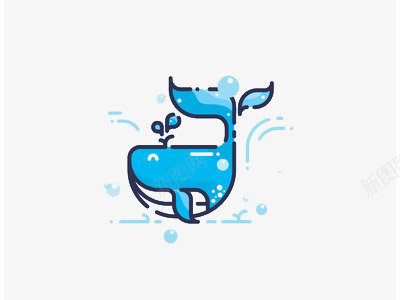 小海豚图标png_新图网 https://ixintu.com 可爱 图标 海豚 蓝色