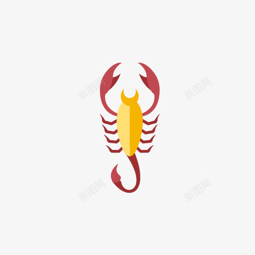 一只龙虾png免抠素材_新图网 https://ixintu.com 卡通 尾巴 手绘 简图 红色的 钳子 黄色的 龙虾