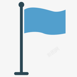 长方形旗蓝色旗子高清图片