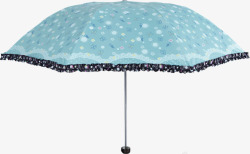 蓝色卡通波点装饰雨伞素材