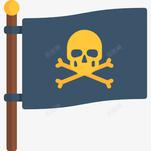 快乐的罗杰图标png_新图网 https://ixintu.com 旗帜 标志 海盗 海盗旗 骨头