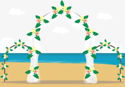 海边婚礼婚礼海边幸福之门高清图片