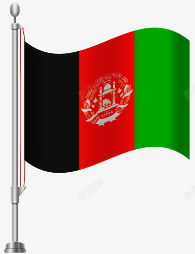 阿富汗国旗png免抠素材_新图网 https://ixintu.com 国旗 旗帜 红色 绿色 阿富汗 黑色