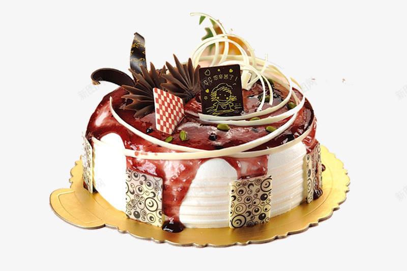 果酱奶油蛋糕png免抠素材_新图网 https://ixintu.com 奶油 巧克力 果酱 水果 甜品 甜点 糕点 蛋糕