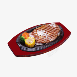 年糕铁板沙朗牛排红色铁板沙朗牛排西餐食品高清图片