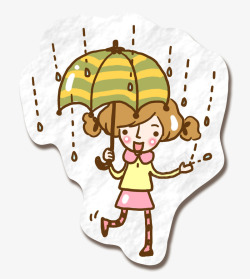 雨中女孩素材
