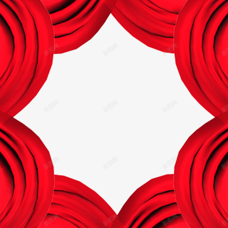红色花边png免抠素材_新图网 https://ixintu.com 喜庆 布纹 红色 边框