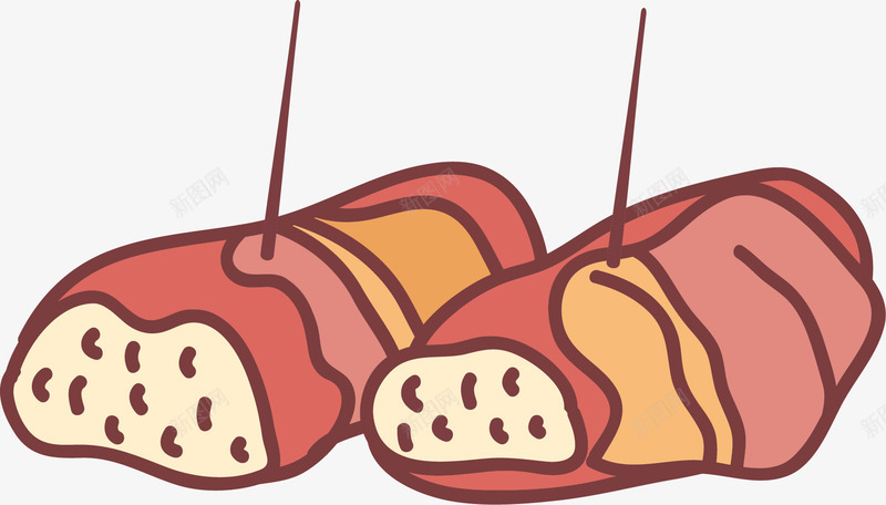 叉烧培根png免抠素材_新图网 https://ixintu.com 叉烧 培根卷 培根肉类 外国西餐 肉卷 肉类