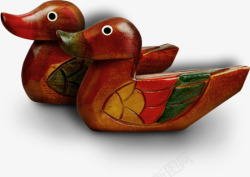 红色木头小鸭子装饰素材