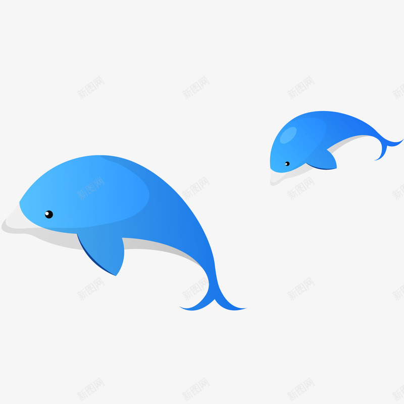蓝色的海豚矢量图ai免抠素材_新图网 https://ixintu.com 动物设计 卡通 海洋动物 海豚 蓝色 矢量图