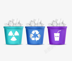 紫色垃圾桶垃圾分类高清图片
